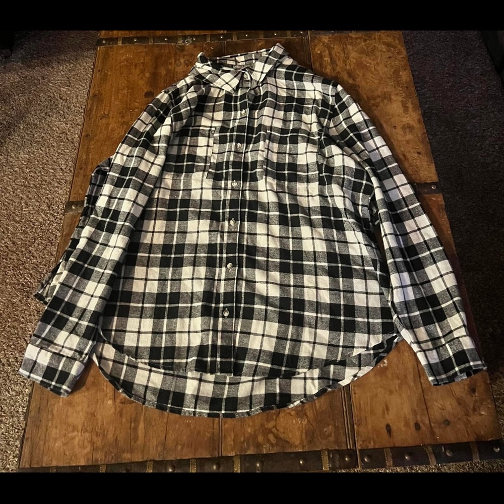 Black and White Plaid Shirt